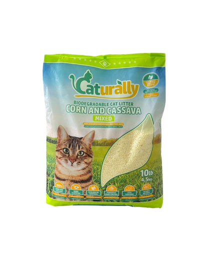 Caturally Clumping Cassava and Corn Cat Litter - 13.5kg (3 x 4.5kg Bags)