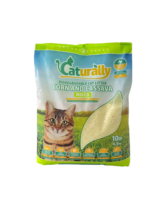 Caturally Clumping Cassava and Corn Cat Litter - 13.5kg (3 x 4.5kg Bags)