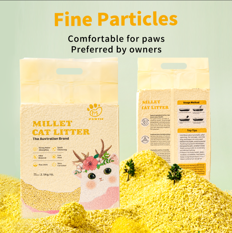 Pawtie Pure Purr-Fection Millet Cat Litter – 20kg / 48L