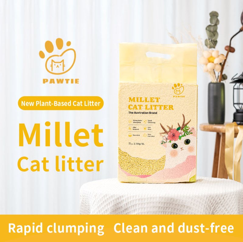 Pawtie Pure Purr-Fection Millet Cat Litter – 20kg / 48L