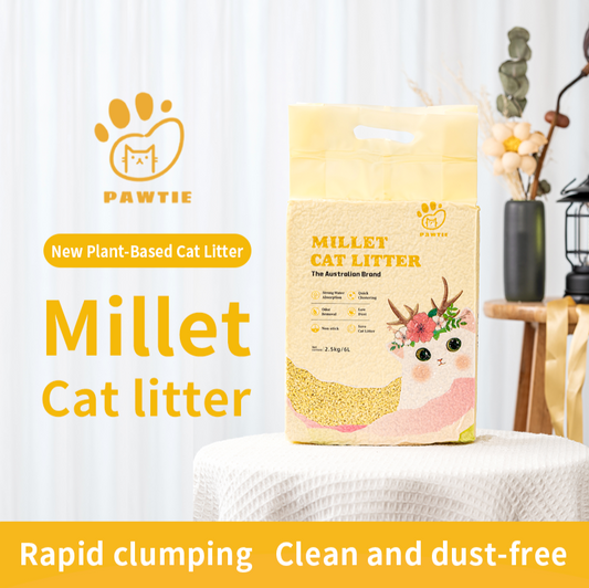 Pawtie Pure Purr-Fection Millet Cat Litter – 20kg / 48L