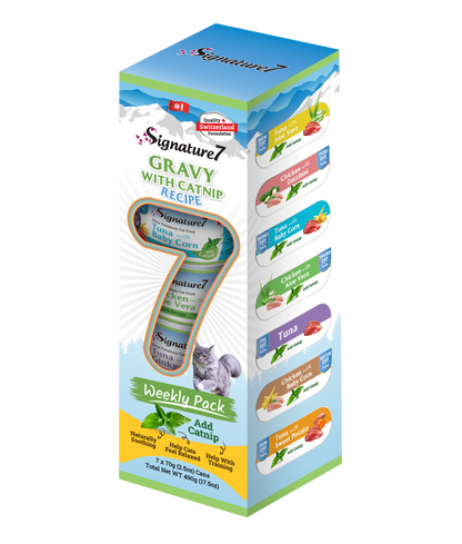Signature7 GRAVY with catnip 7 days variety pack