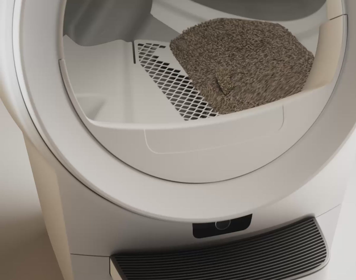 The Litter-Robot 5 globe rotating to sift out clumps